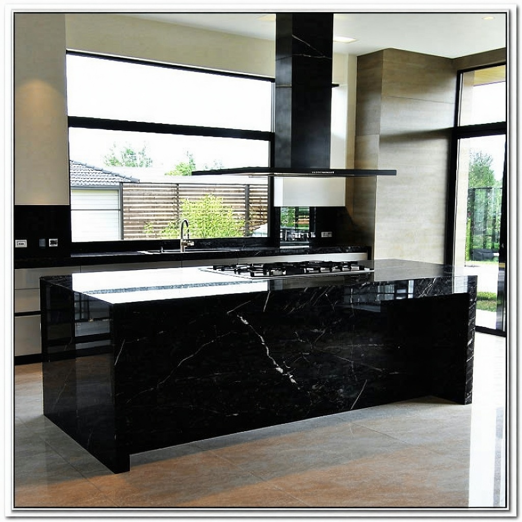 black quartz countertop kitchen